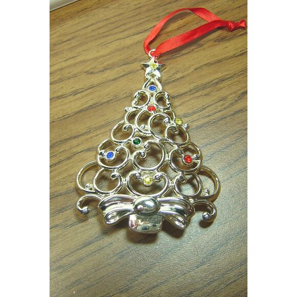 LENOX SPARKLE & SCROLL MULTI-CRYSTAL TREE ORNAMENT - Picture 1 of 4